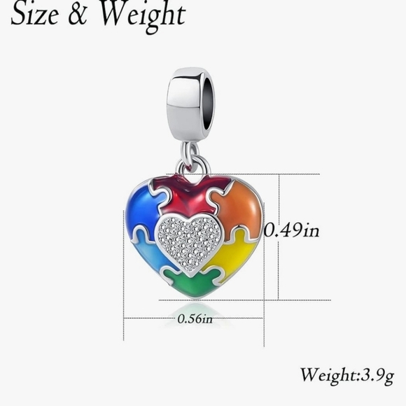 🧩 Autism Awareness Charm Puzzle Piece Enamel ASD Bead (CHARM ONLY) 🧩 - Picture 4 of 10